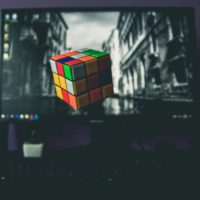 technology-computer-with-rubiks-cube