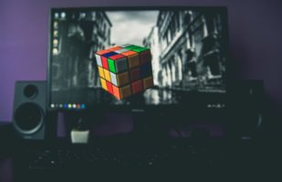 technology-computer-with-rubiks-cube